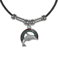 Rainbow & Dolphin Adjustable Cord Necklace